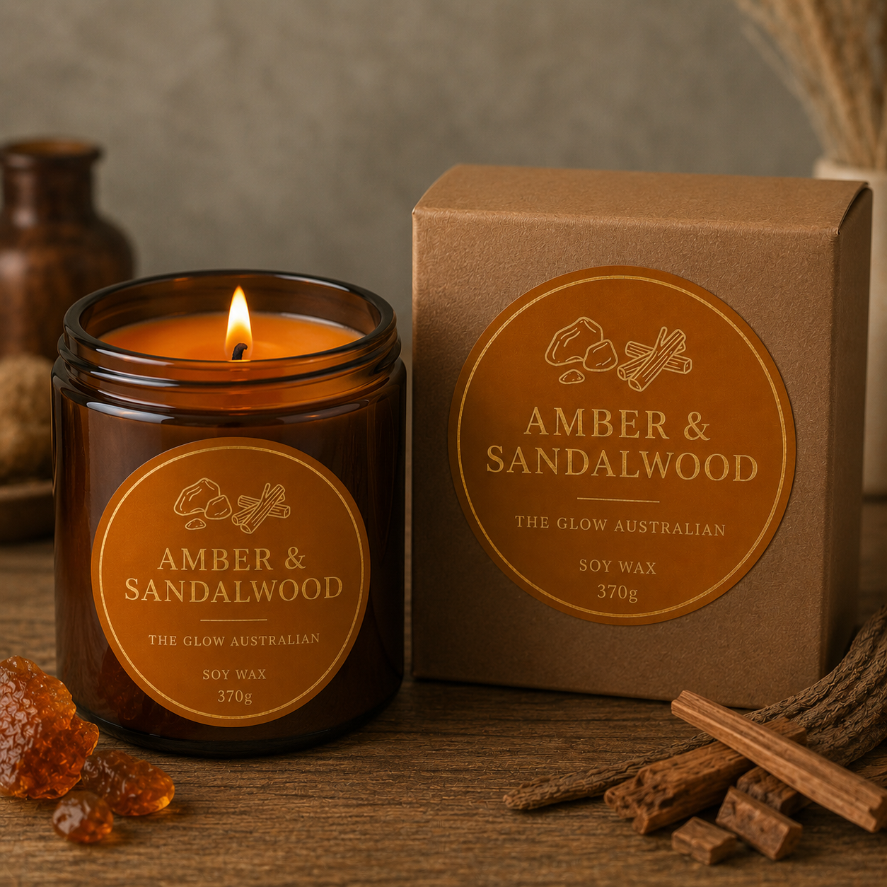 Ambered Sandalwood – 80g Signature Candle