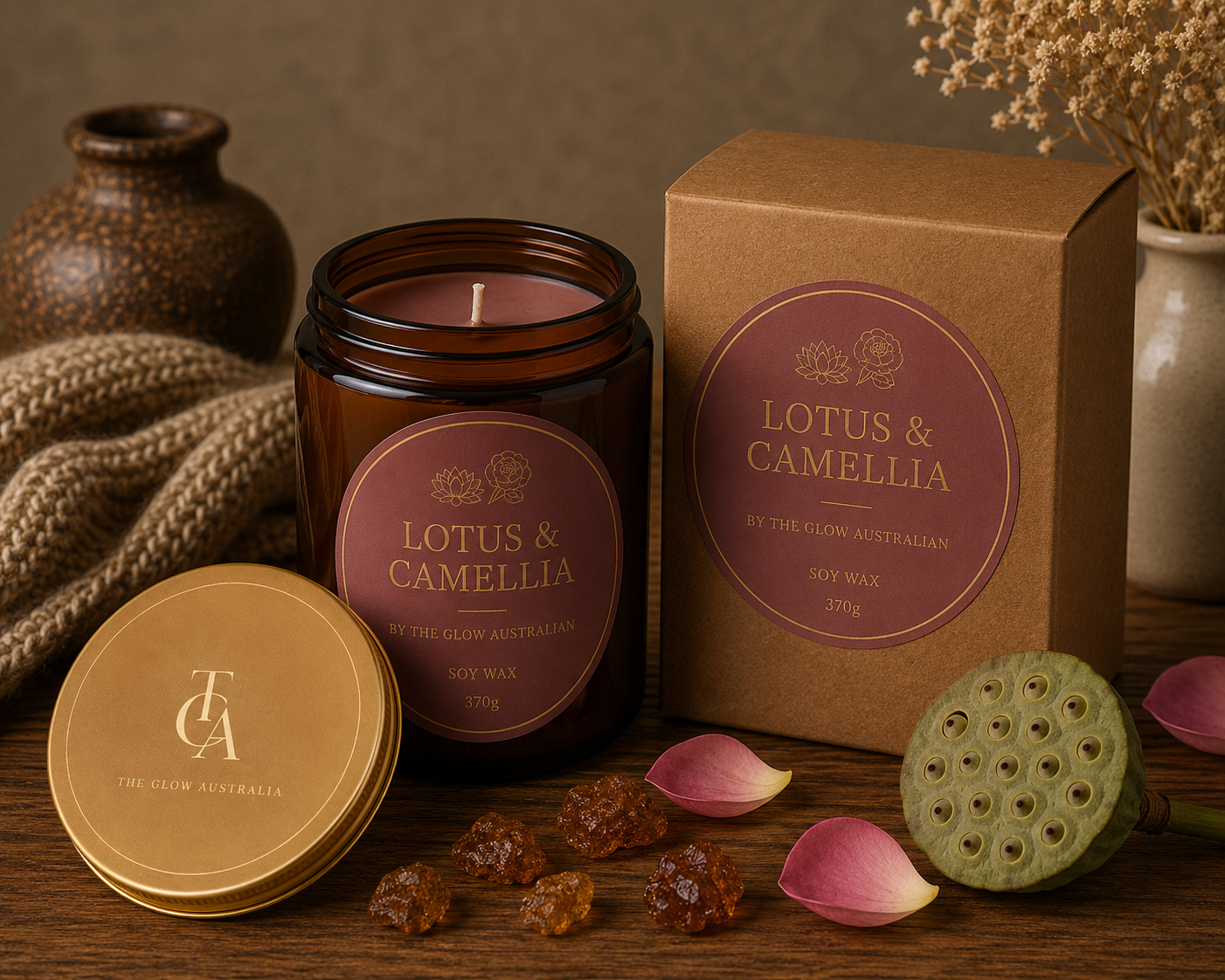 Pink Camellia + Lotus Bloom – 80g Signature Candle