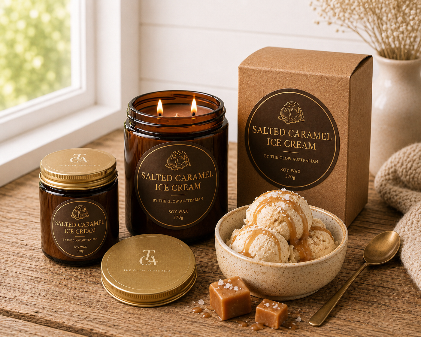 Salted Caramel Ice Cream – 80g Signature Candle