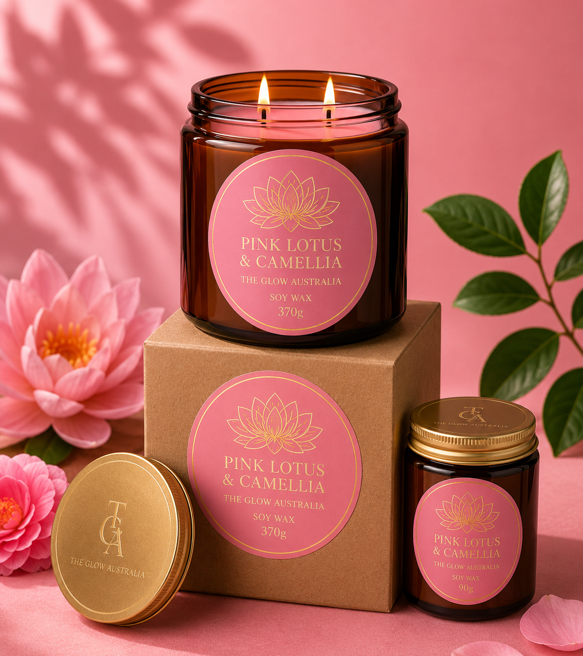Pink Camellia & Lotus Bloom Candle