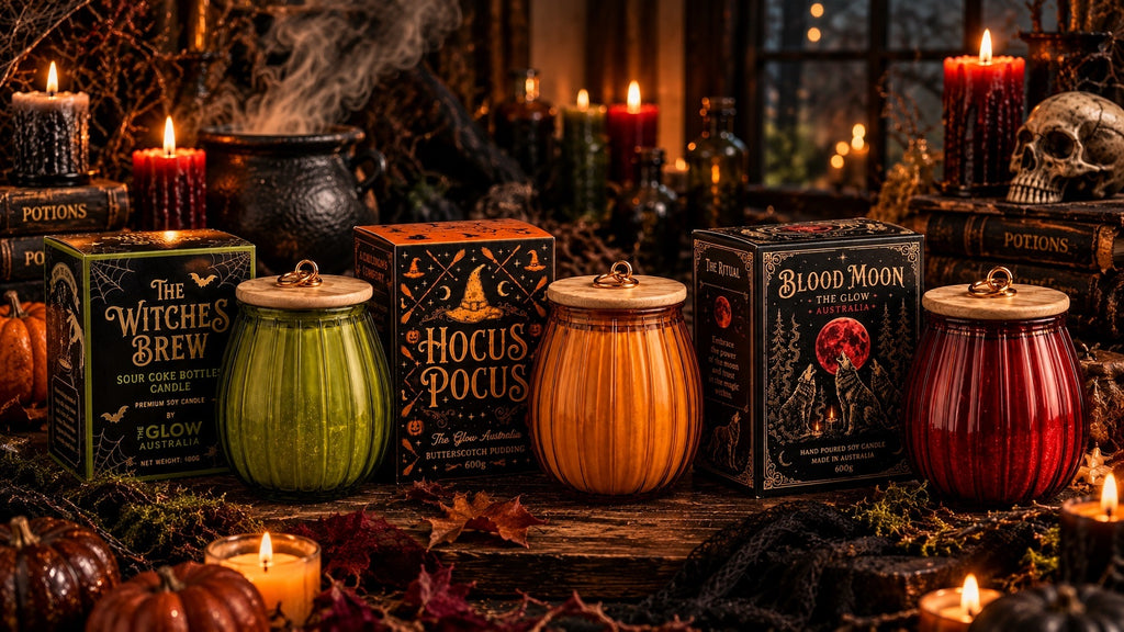 The Glow Australia Halloween candles: The Witches Brew, Hocus Pocus and Blood Moon